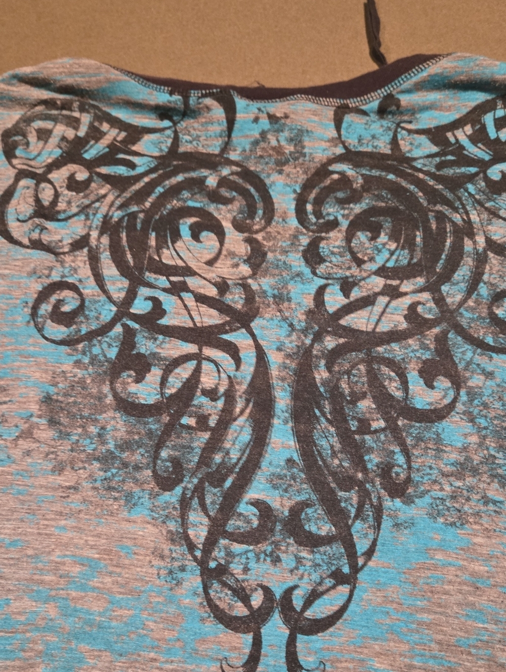 Women's Turquoise Rhinestone Embellished V-Neck Top - Picture 5 of 7